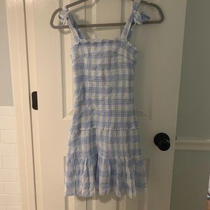 Blue and White Checkered Dress